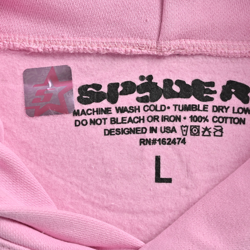 SP5DER Spider-Web Rhinestone Wordmark Hoodie – Pink – Unisex  SP5DER-OG-WEB-HOODIE-PINK