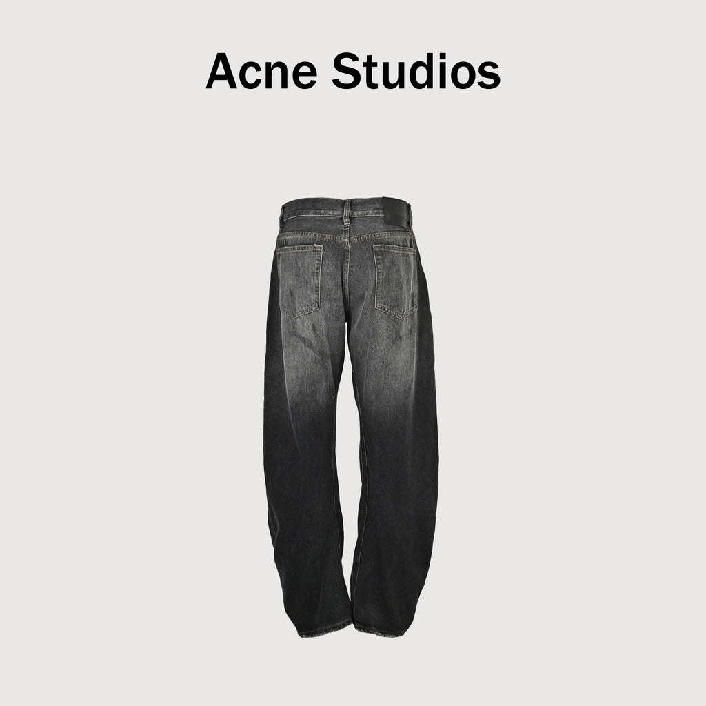 Acne Studios Paint-Spray Ink-Splash Distressed Wide-Leg Denim Jeans – Unisex NP5800415