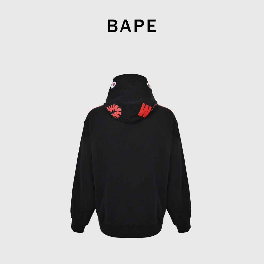 Adidas Originals × BAPE SS25 Shark Track Hoodie Jacket – Black / Red JN7119