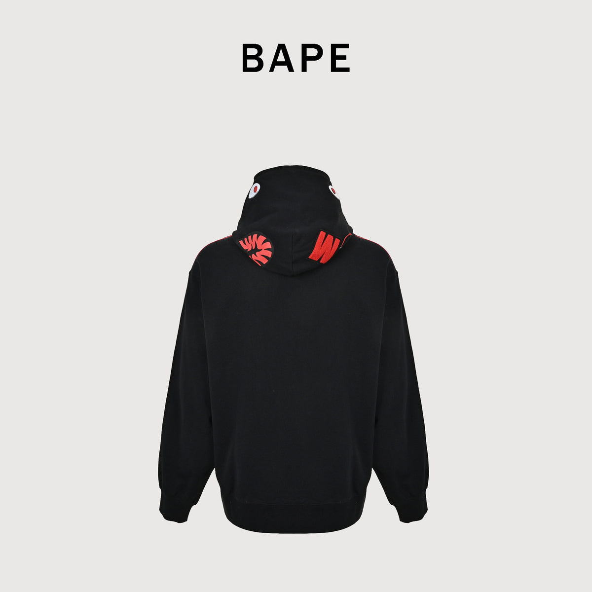 Adidas Originals × BAPE SS25 Shark Track Hoodie Jacket – Black / Red JN7119