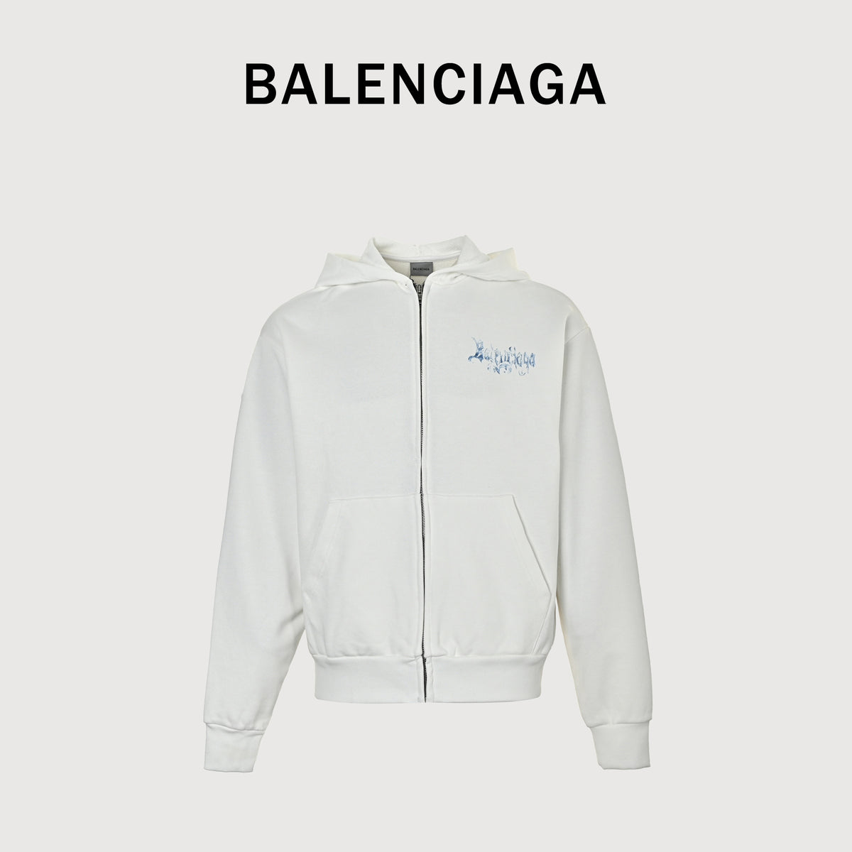Balenciaga SS26 Holiday Zip Hoodie – Off-White – Women’s A0017WTUVT39000