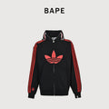 Adidas Originals × BAPE SS25 Shark Track Hoodie Jacket – Black / Red JN7119