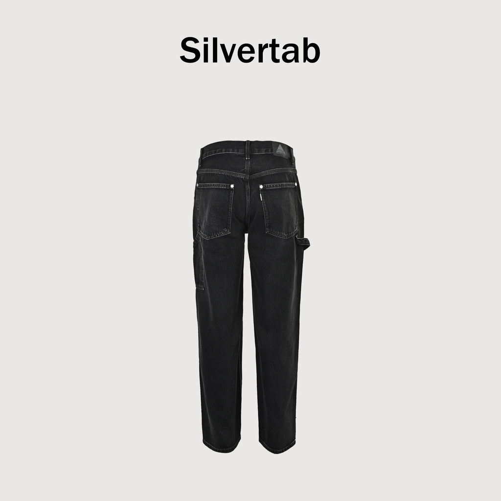 Levi’s Silver Tab Baggy Carpenter Denim Jeans – Black Snow Wash – Unisex YS6400328