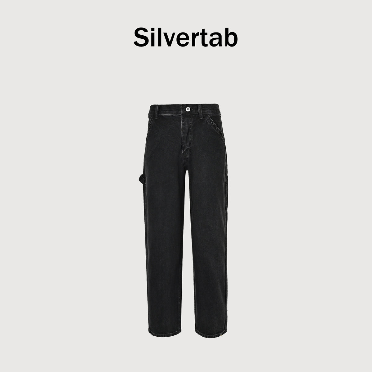 Levi’s Silver Tab Baggy Carpenter Denim Jeans – Black Snow Wash – Unisex YS6400328