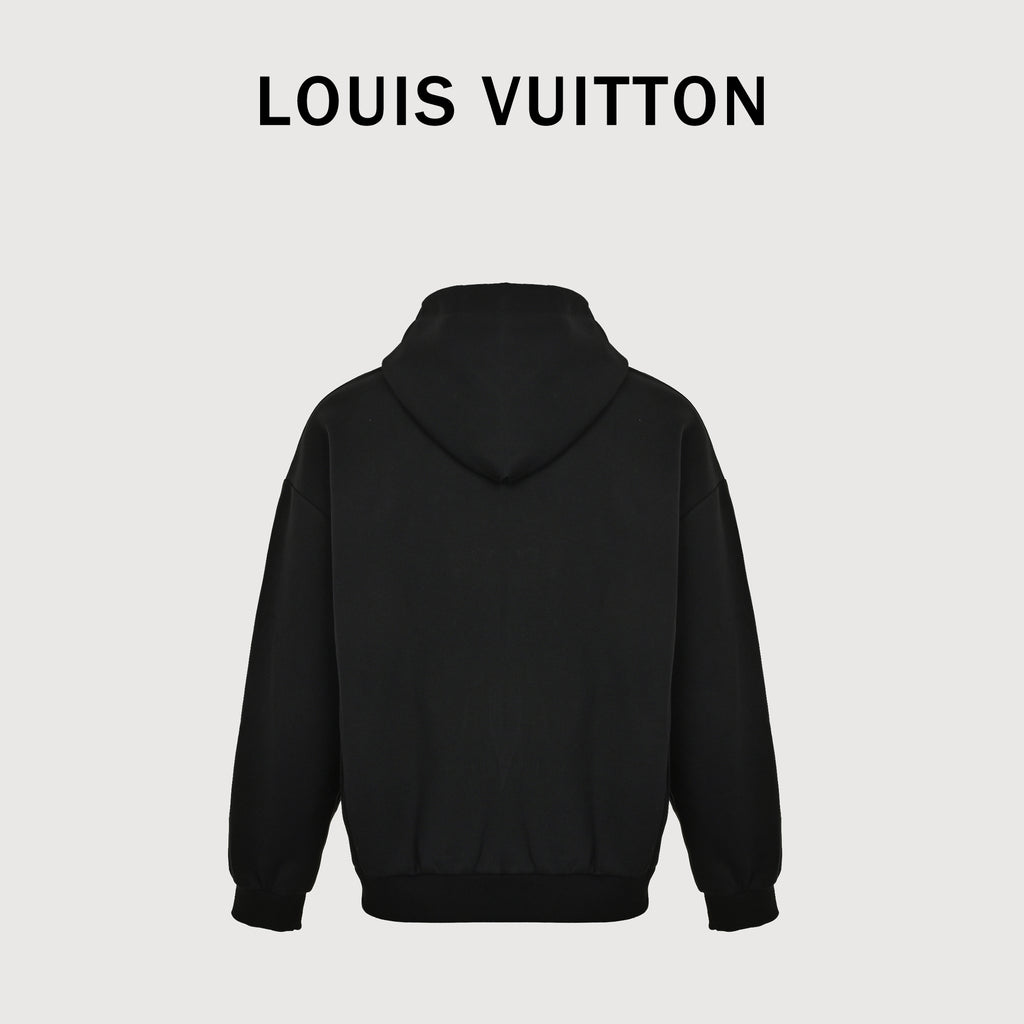 Louis Vuitton LV Metal Logo Zip-Through Hoodie Jacket – Black – Unisex