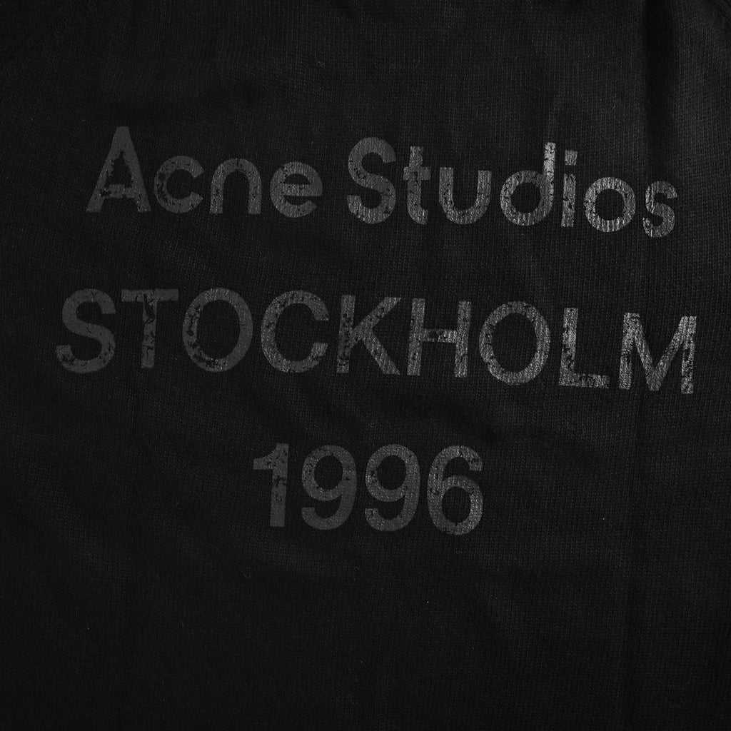 Acne Studios FW25 1996 Yak-Wool Blend Distressed-Back Crewneck Sweater – Black B60400-AX0