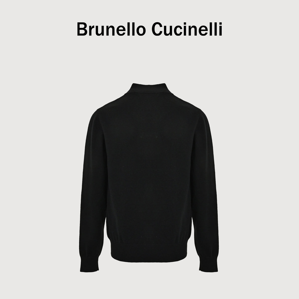 Brunello Cucinelli 100% Cashmere Zip Stand-Collar Cardigan – Black M2200106CH101