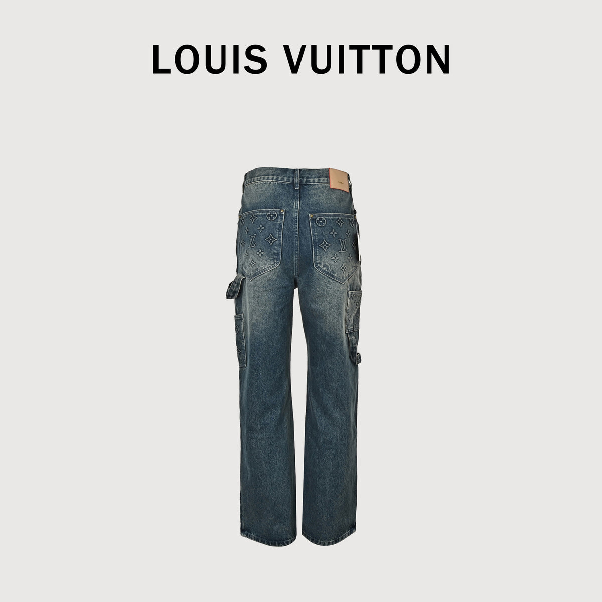 LV Embossed Monogram Cargo Straight-Leg Denim Jeans – Unisex TS7600829