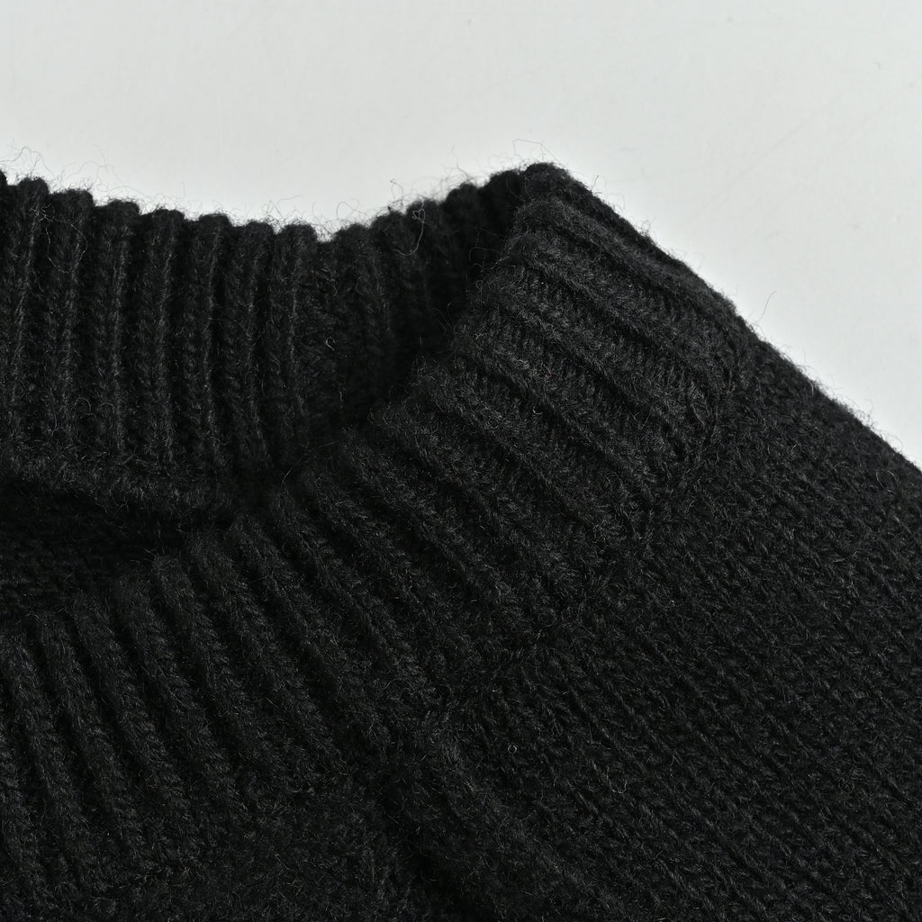 Acne Studios FW25 1996 Yak-Wool Blend Distressed-Back Crewneck Sweater – Black B60400-AX0