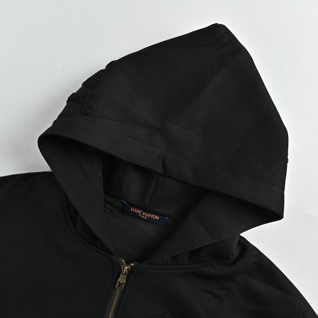 Louis Vuitton LV All-Over Monogram Towel Embroidery Zip-Through Hoodie Jacket – Black – Unisex SG6000904-BLK