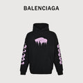 Balenciaga SS26 BLCG 3B Dissolve-Print Pullover Hoodie – Black/Pink – Men’s871956TUVJ91000