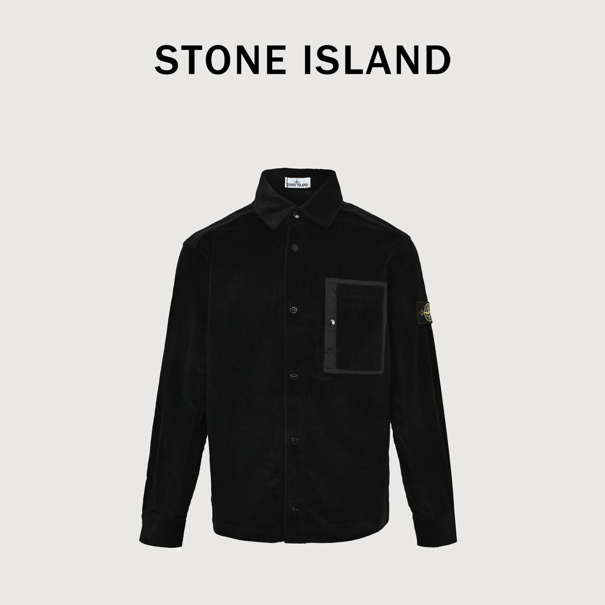 Stone Island Sleeve Badge Chest-Pocket Corduroy Shirt-Jacket – Black – UnisexL2S151200016S0212V0029