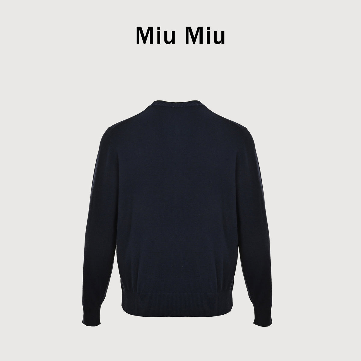 Miu Miu Pearl-Button Relaxed Long-Sleeve Wool-Cashmere-Silk Knit – Navy – Women’sMML07M-6061-F0UXL-S-OOO