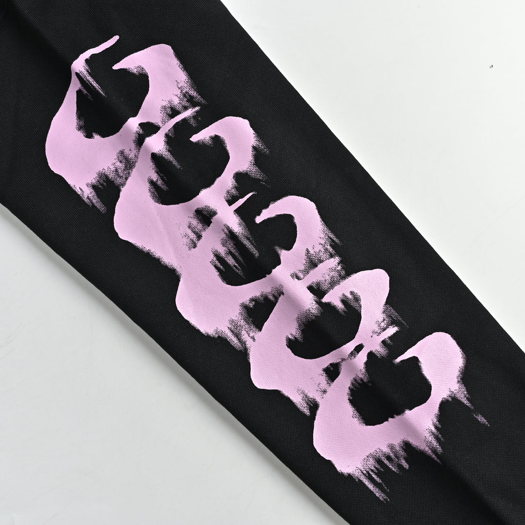 Balenciaga SS26 BLCG 3B Dissolve-Print Pullover Hoodie – Black/Pink – Men’s871956TUVJ91000