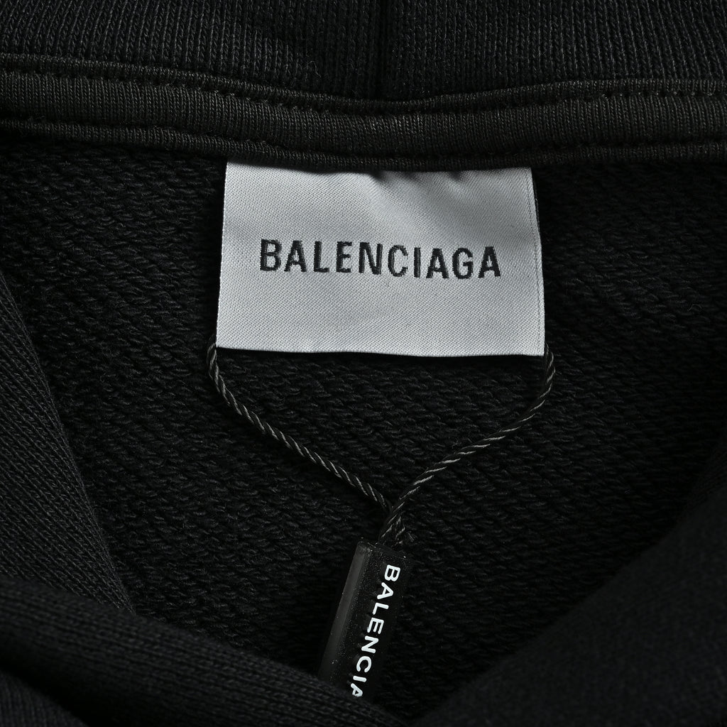 Balenciaga SS26 BLCG 3B Dissolve-Print Pullover Hoodie – Black/Pink – Men’s871956TUVJ91000