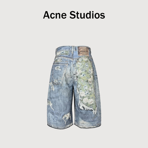 Acne Studios 3D Digital Floral Print Destroyed Denim Shorts – Unisex  NP4400524