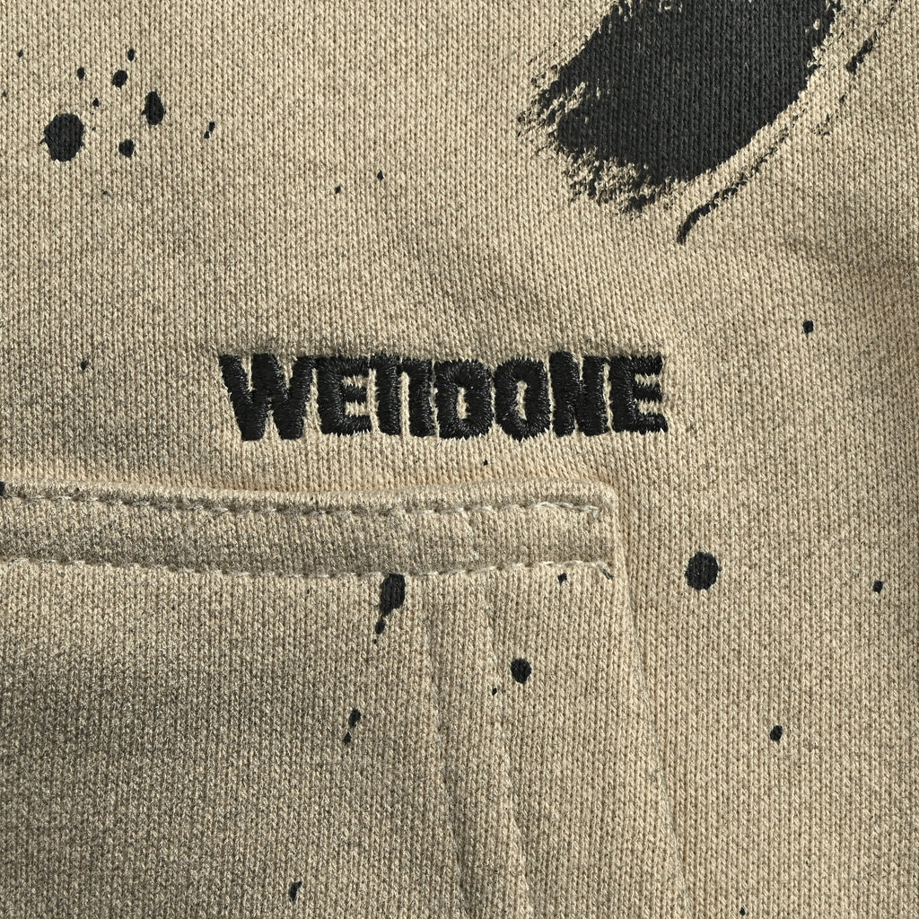 We11done SS24 Irregular Graffiti Paint Zip Hoodie – Beige – UnisexWD-TJ1-24-882-U-BG