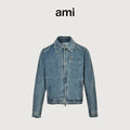 AMI Paris Yellow Heart Embroidered Washed Denim Jacket – Unisex  NP6000809