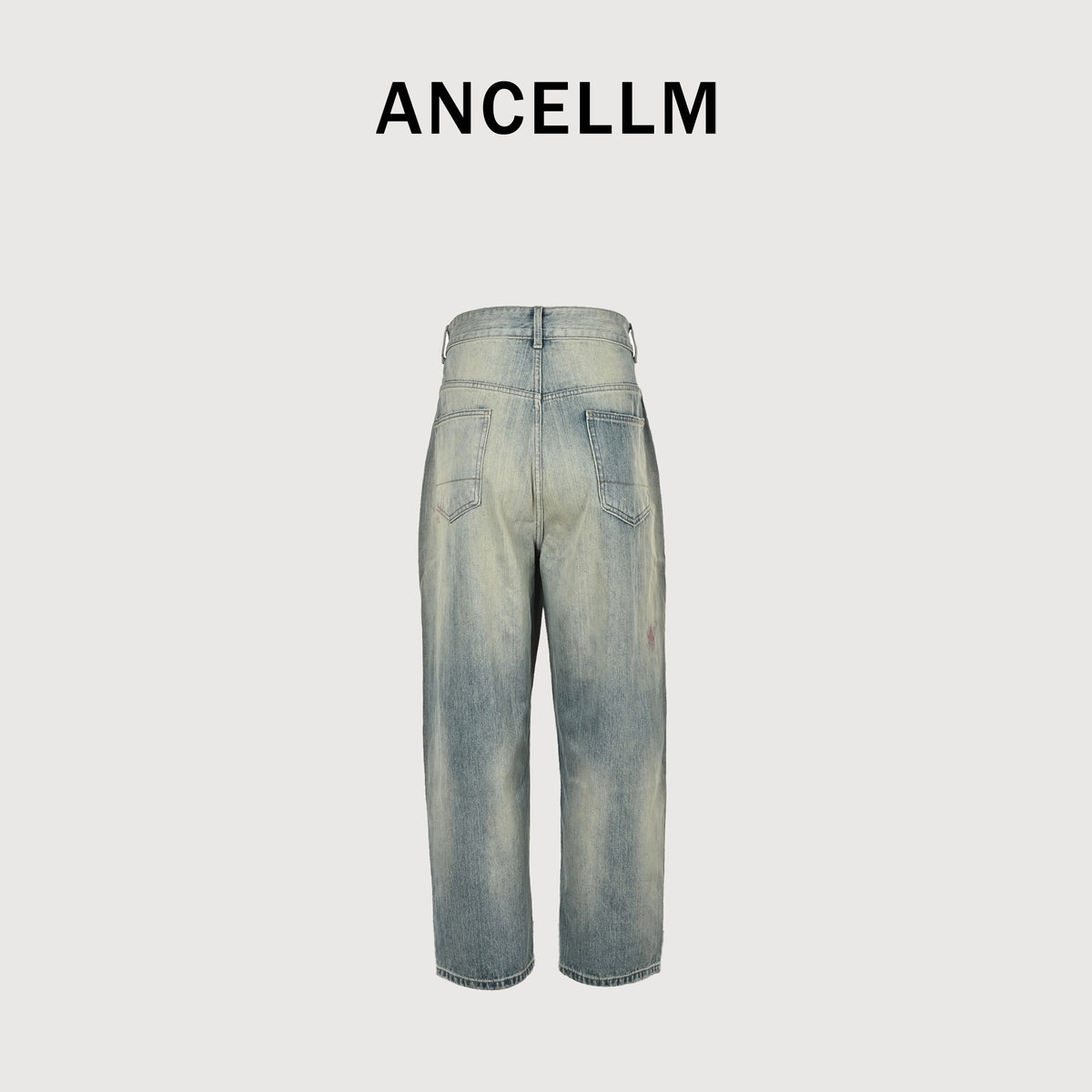 ANCELLM 25SS Destroyed Patch Tapered Denim Jeans – Unisex SG6400317
