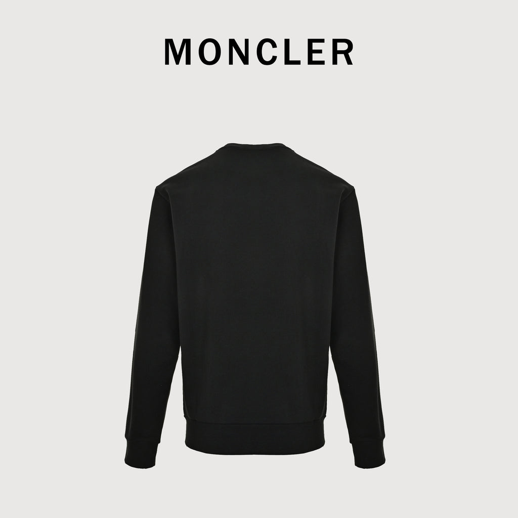 Moncler MC Embossed-Pocket Crewneck Sweatshirt – Black – Unisex L20918G0001189AZY999
