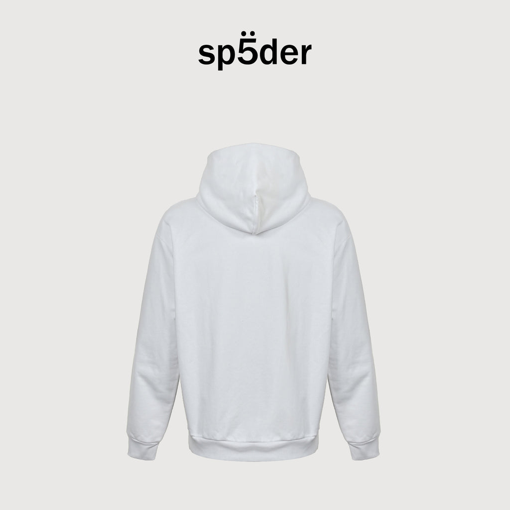SP5DER Rhinestone Letter Heat-Press Hoodie – White – Unisex HH5200905