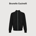 Brunello Cucinelli 100% Cashmere Zip Stand-Collar Cardigan – Black M2200106CH101