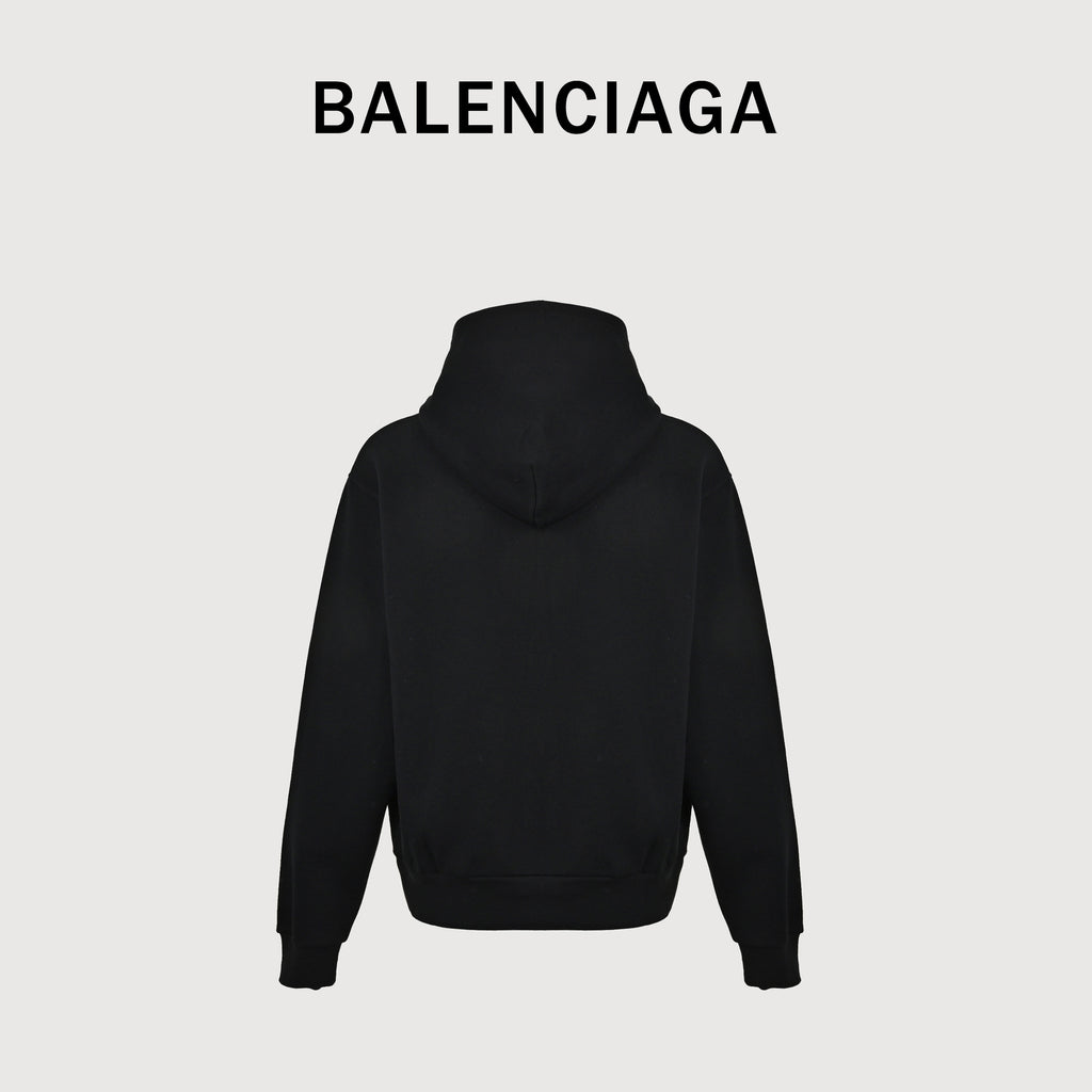 Balenciaga BLCG Loop Series Ring-Embroidery Pullover Hoodie – Black – Men’s NP5400911