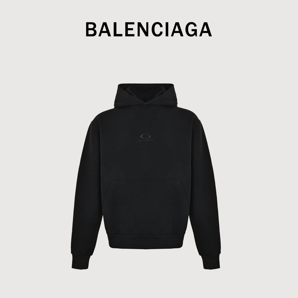 Balenciaga BLCG Loop Series Ring-Embroidery Pullover Hoodie – Black – Men’s NP5400911
