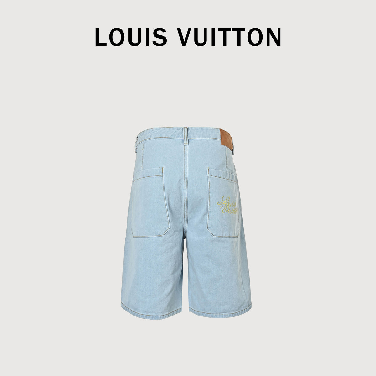 Louis Vuitton Logo Embroidery Pearl Rivet Five-Pocket Denim Shorts – Unisex R4000425