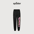 SP5DER Foam-Print Pink Letter Sweatpants – Black – Unisex HH4800905