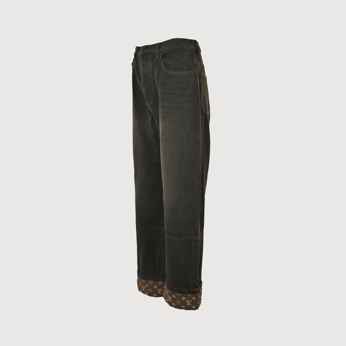 LV Monogram Cuff Skate Wide-Leg Denim Jeans – Unisex TS7200829