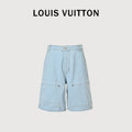Louis Vuitton Logo Embroidery Pearl Rivet Five-Pocket Denim Shorts – Unisex R4000425
