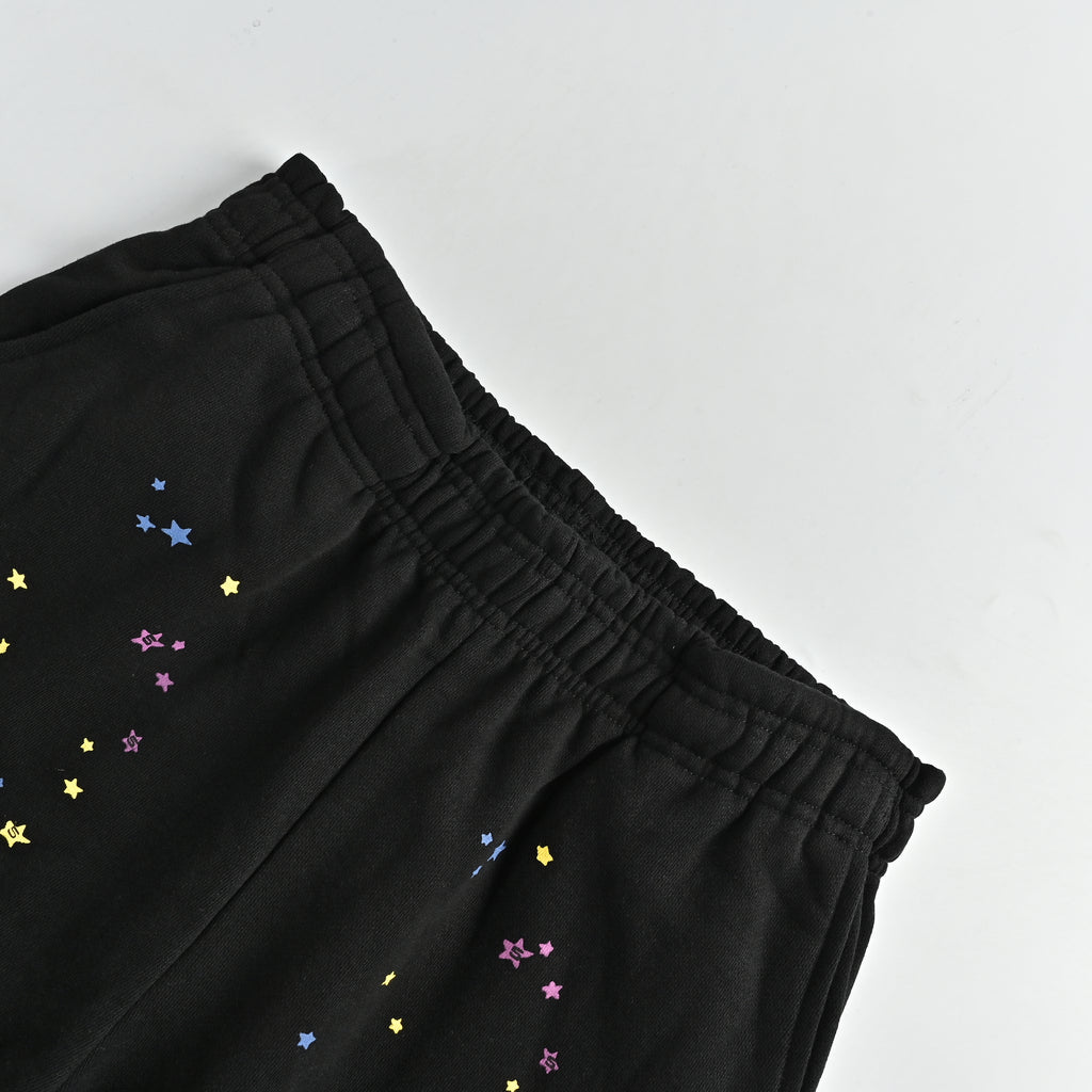 SP5DER Foam-Print Pink Letter Sweatpants – Black – Unisex HH4800905