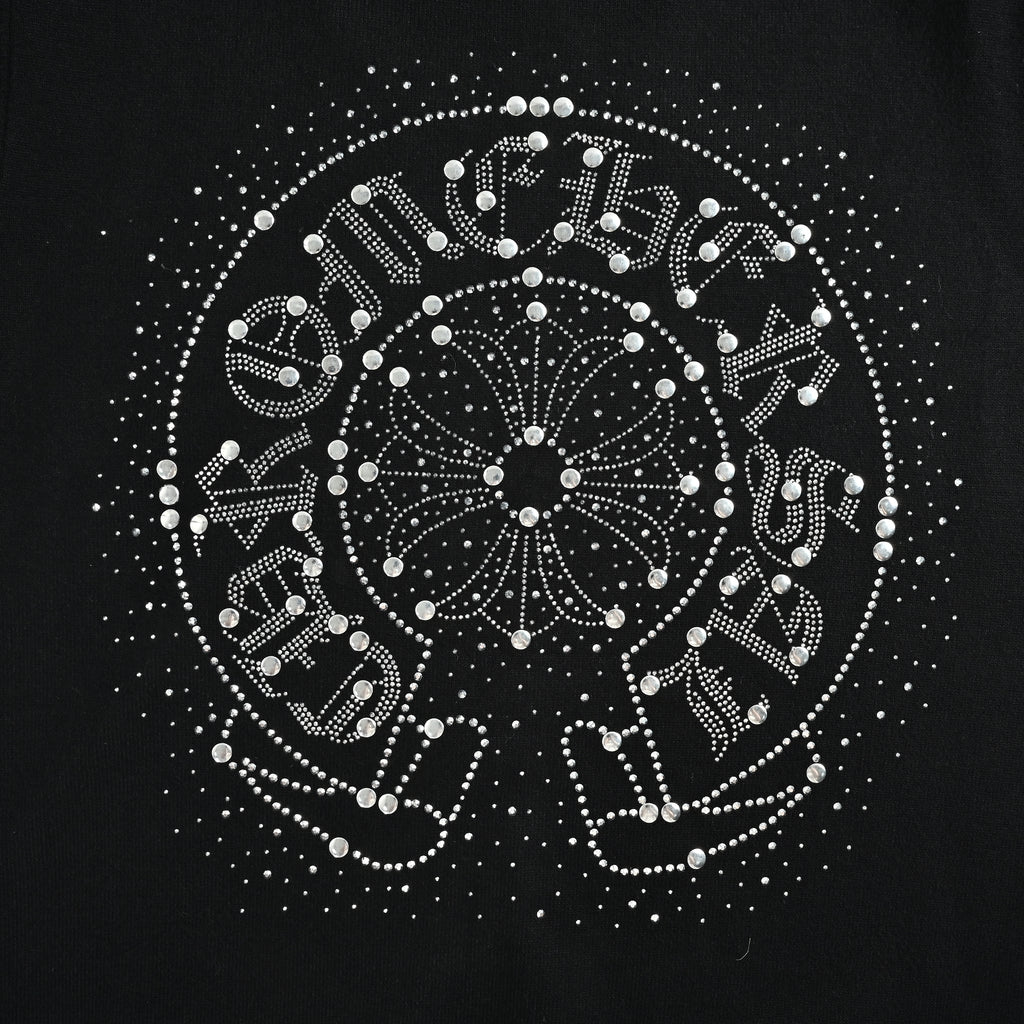 Chrome Hearts Hot-Fix Rhinestone Logo Knit Sweater – Blackxbk5200915-BLK