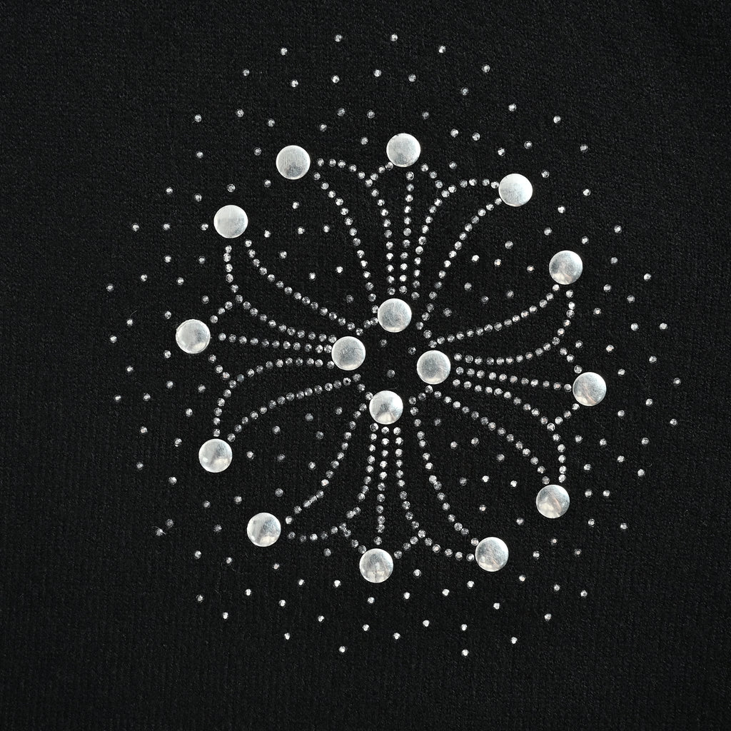 Chrome Hearts Hot-Fix Rhinestone Logo Knit Sweater – Blackxbk5200915-BLK