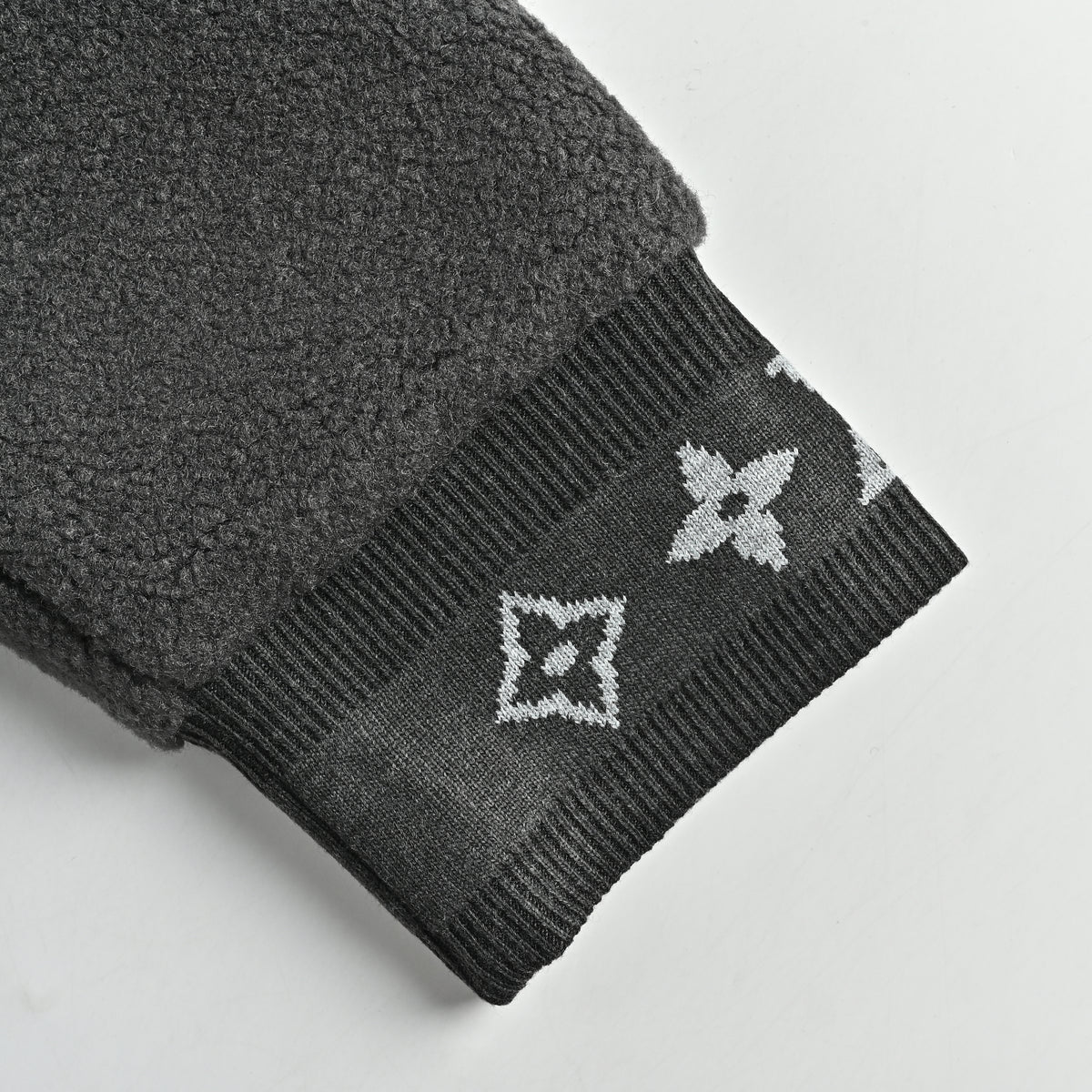 Louis Vuitton LV Monogram Jacquard Trim Stand-Collar Fleece Jacket – Black – Unisex 1AIIRE