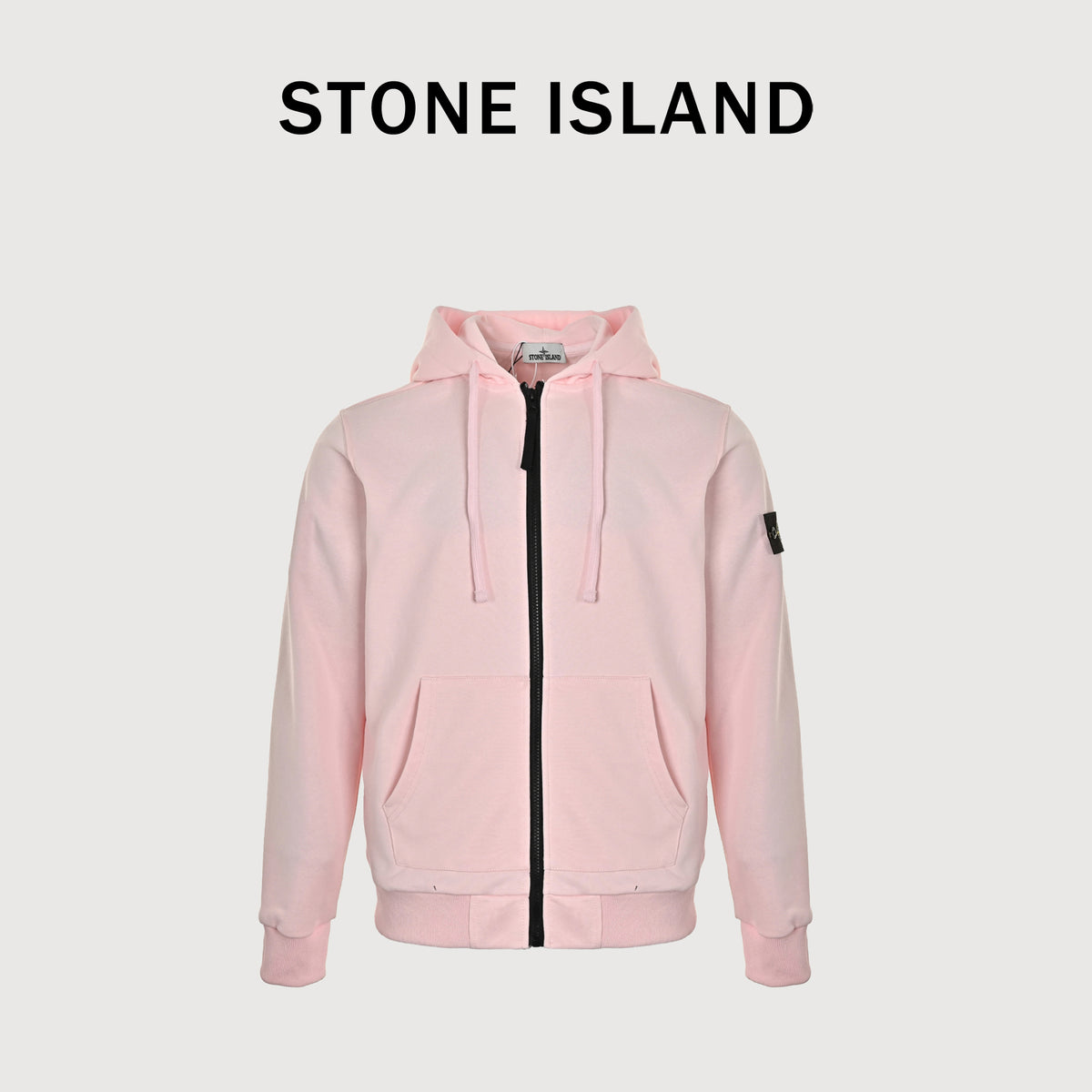 Stone Island SS24 Compass Badge Zip Hoodie – Light Pink – Unisex 801564251-V0080