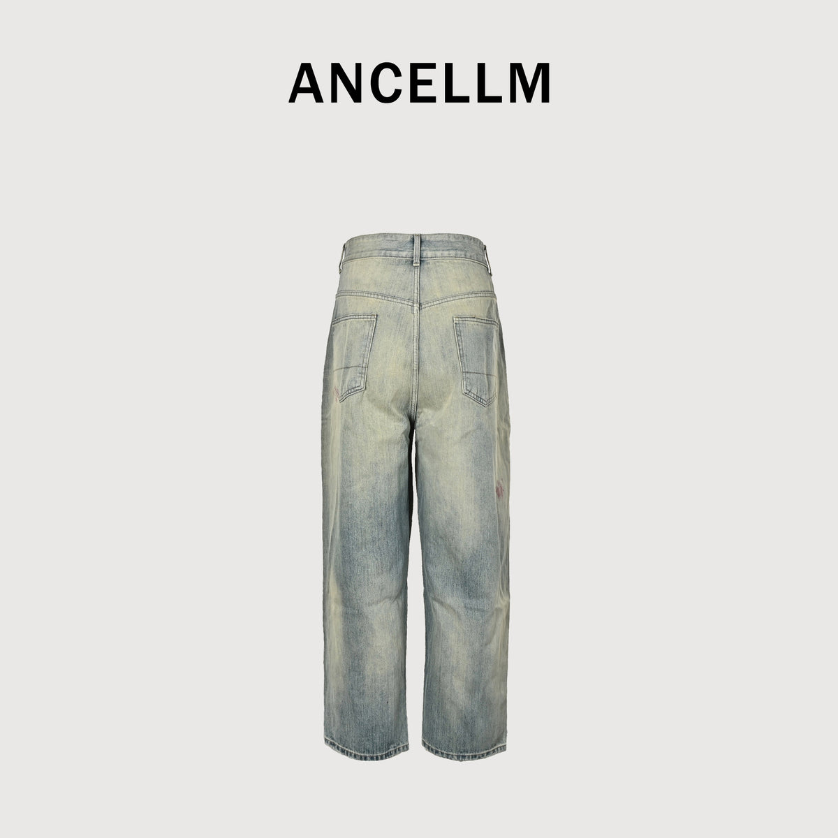 Ancellm SS25 Destroy-and-Patch Tapered Denim – Rust-Wash Blue SG6400911