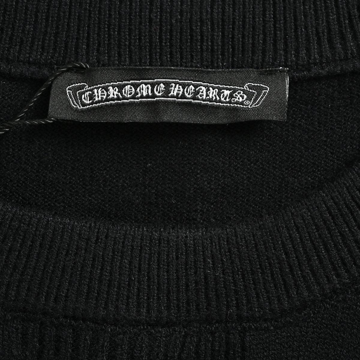 Chrome Hearts Hot-Fix Rhinestone Logo Knit Sweater – Blackxbk5200915-BLK