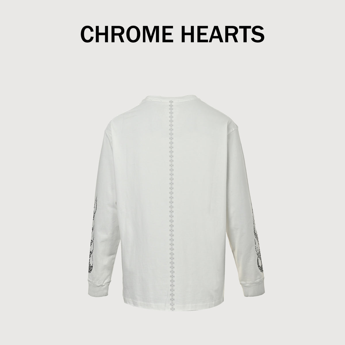 Chrome Hearts CH Cross Vertical-Stripe Print Long-Sleeve – White – Unisex SY3600905