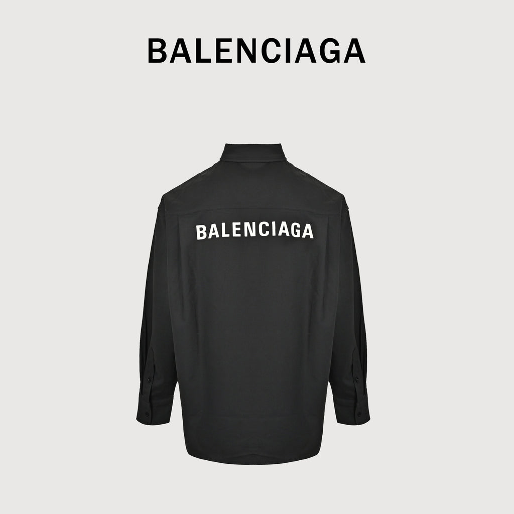 Balenciaga BLCG Classic Back-Print Shirt-Jacket – Black – Unisex NP5200905