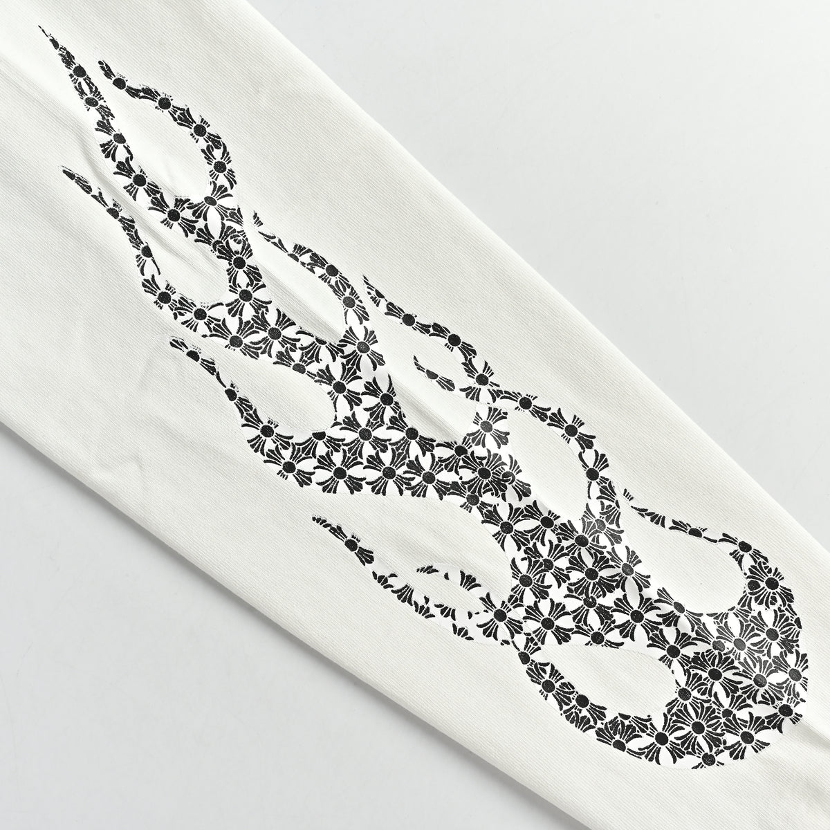 Chrome Hearts CH Cross Vertical-Stripe Print Long-Sleeve – White – Unisex SY3600905
