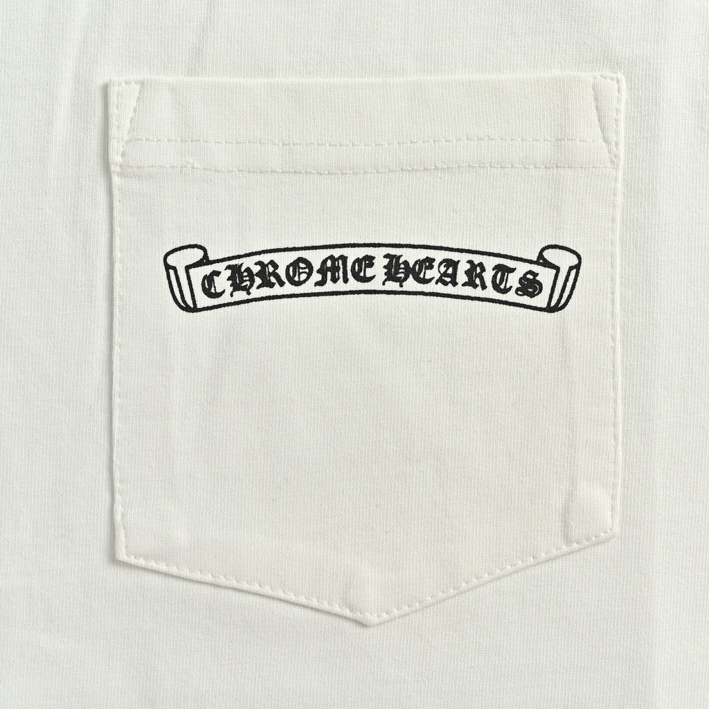 Chrome Hearts CH Cross Vertical-Stripe Print Long-Sleeve – White – Unisex SY3600905