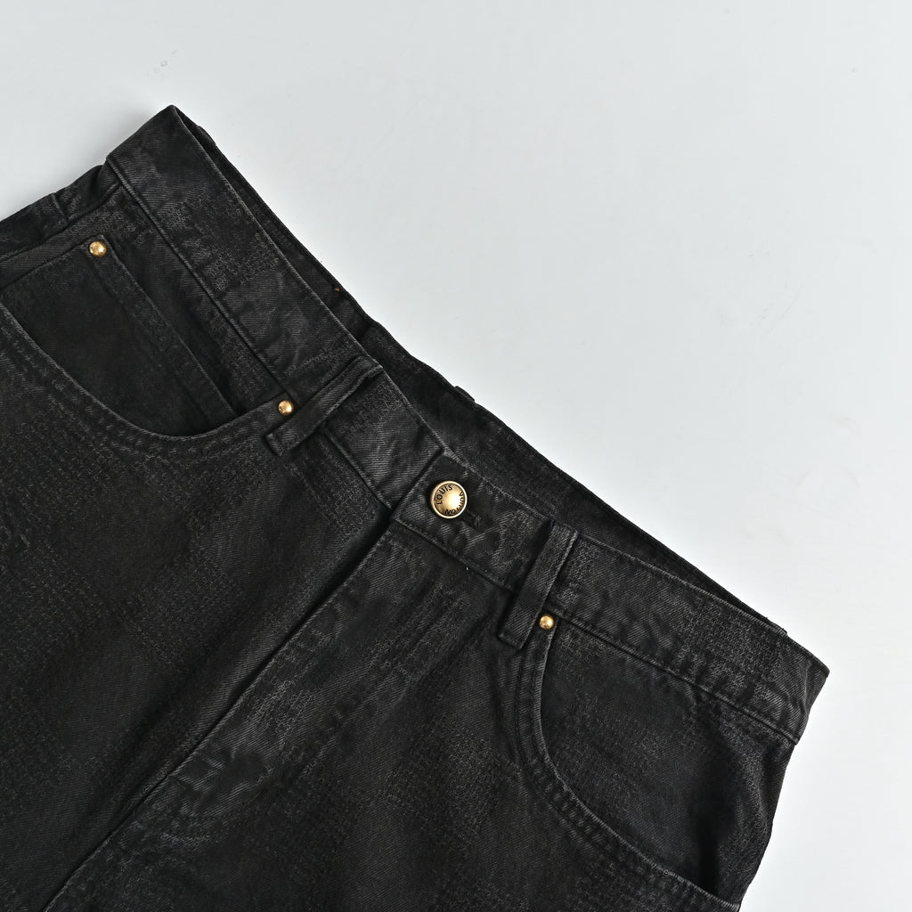 Louis Vuitton 25FW Embroidered Logo Wide-Leg Denim Jeans – Unisex DK6001215