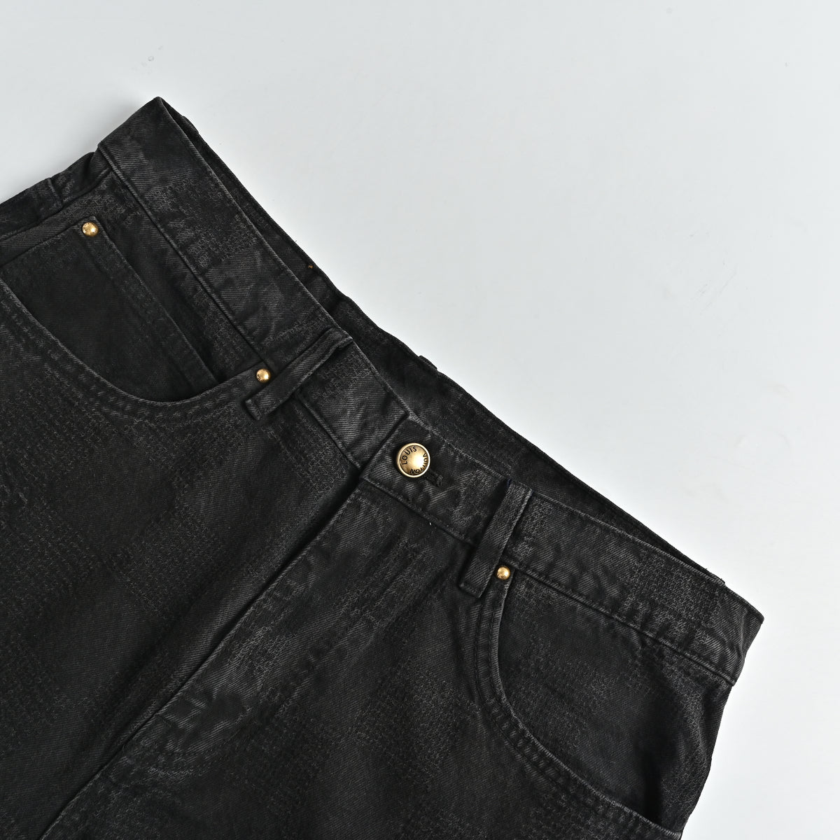 Louis Vuitton 25FW Embroidered Logo Wide-Leg Denim Jeans – Unisex DK6001215