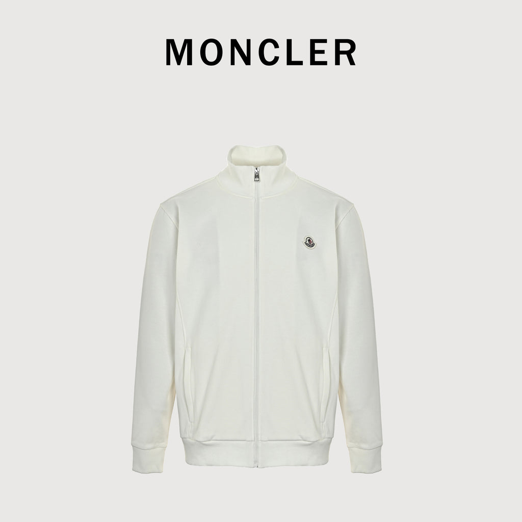 Moncler FW26 Classic Small-Badge Zip Track Jacket – Creamxbk5200915