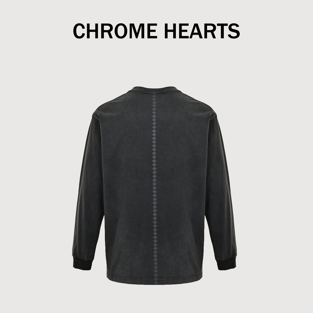 Chrome Hearts CH Flame Scroll Sleeve Print Long-Sleeve – Washed Black – Unisex CH-20264750