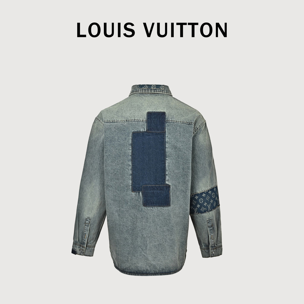 Louis Vuitton Monogram Patch Skate Denim Shirt Jacket – Unisex R6000819
