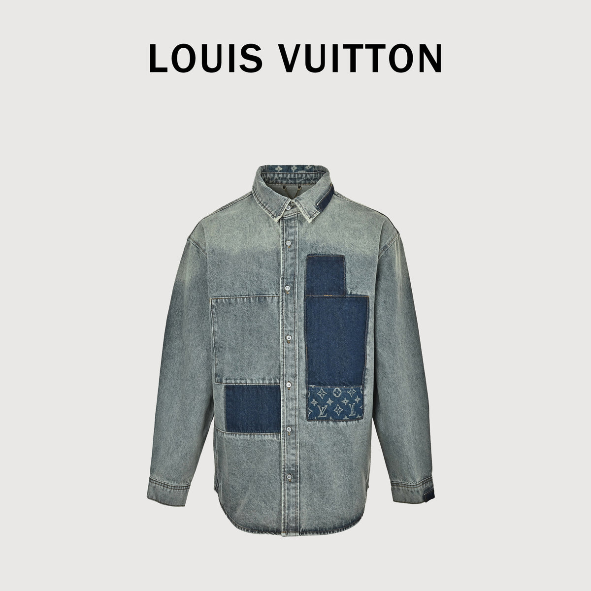 Louis Vuitton Monogram Patch Skate Denim Shirt Jacket – Unisex R6000819