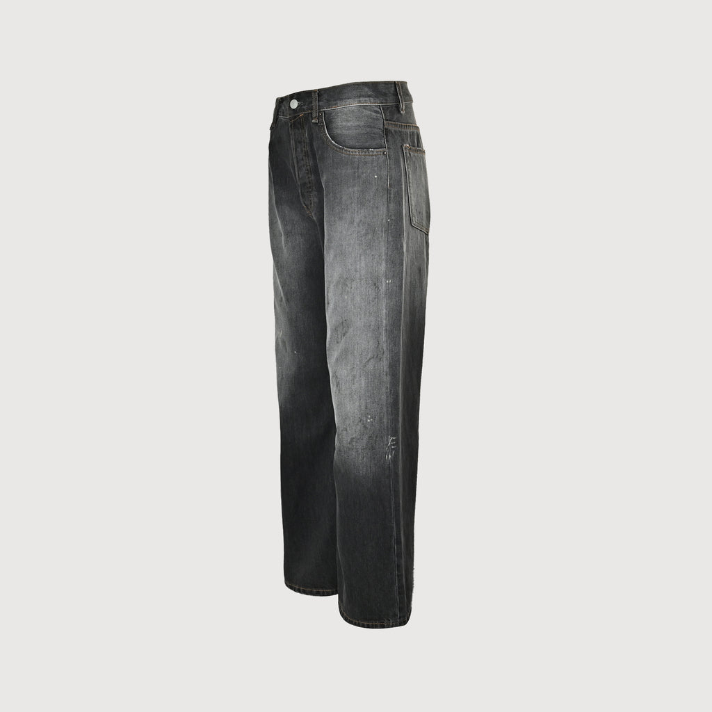 Acne Studios Hand-Painted Ink-Splash Washed Black-Grey Denim Jeans – Unisex  XBK5600808